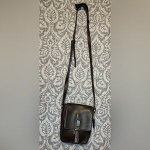 Couch leather vintage crossbody camera bag .